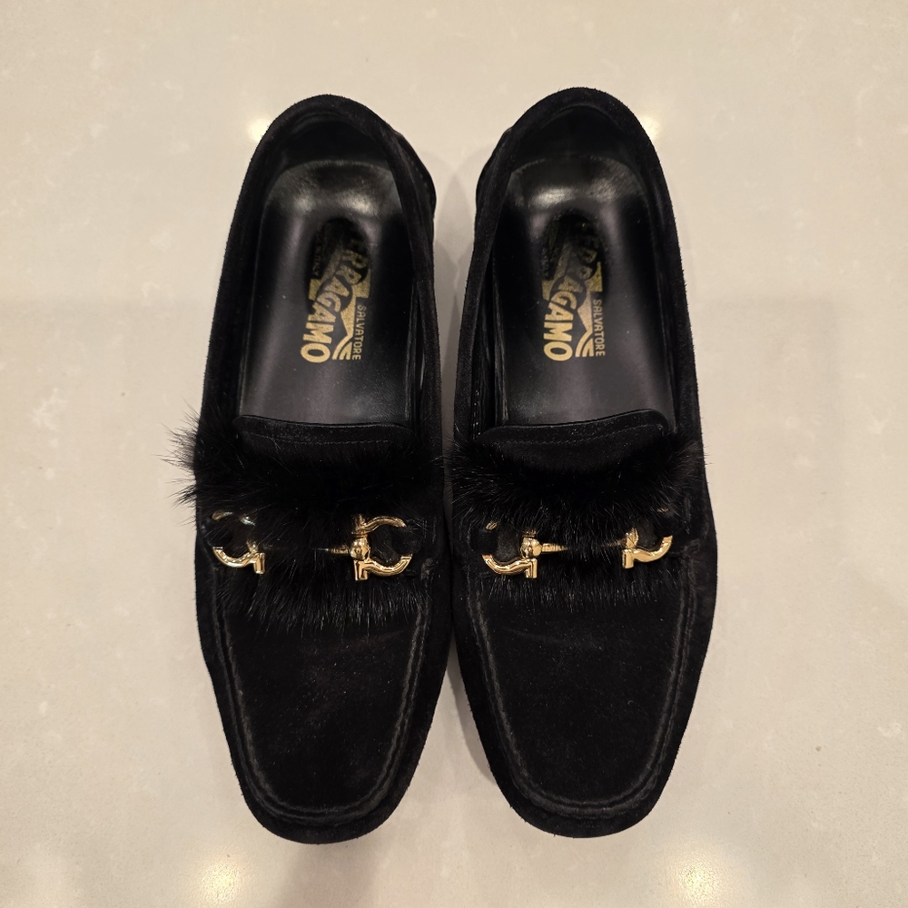 💯Authentic Salvatore Ferragamo Black Loafers